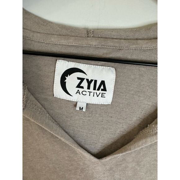 Zyia active lightweight taupe 1/4 sleeve hoodie size medium - Picture 3 of 6